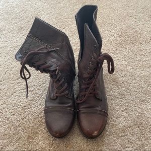 Steve Madden Distressed Brown Troopa Leather Boots